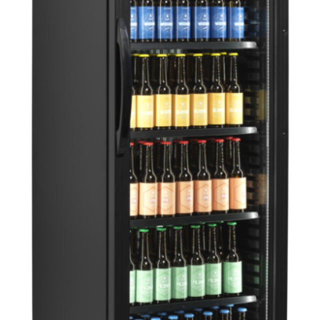 Chladicí skříň prosklené dveře TEFCOLD CEV 425 BLACK