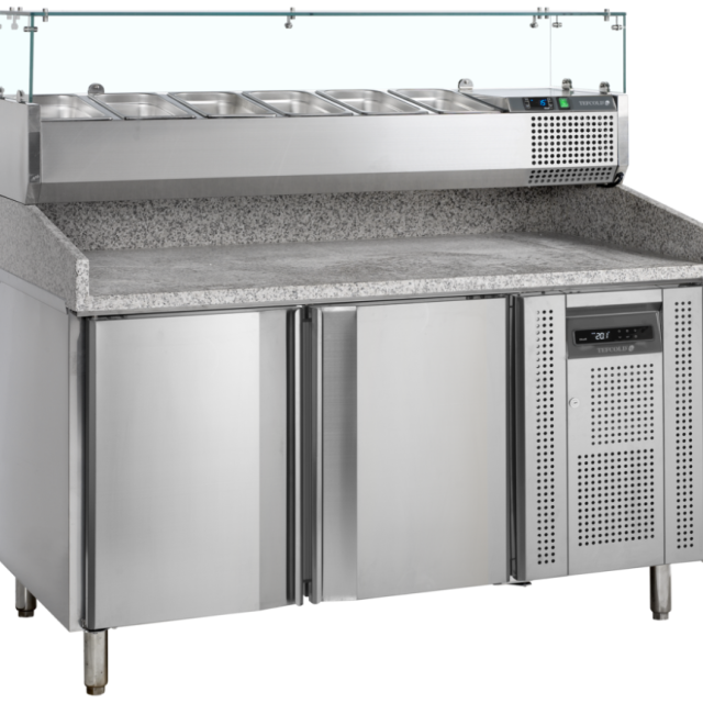 Chladicí pizza stůl s nástavbou TEFCOLD PT 1200 + VK38-150