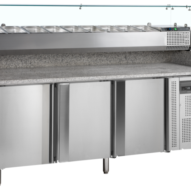 Chladicí pizza stůl s nástavbou TEFCOLD PT 1300 + VK38-200