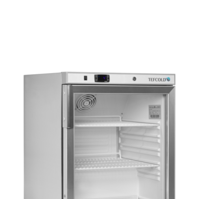 Chladicí skříň prosklené dveře, nerez opláštění TEFCOLD UR 200 SG