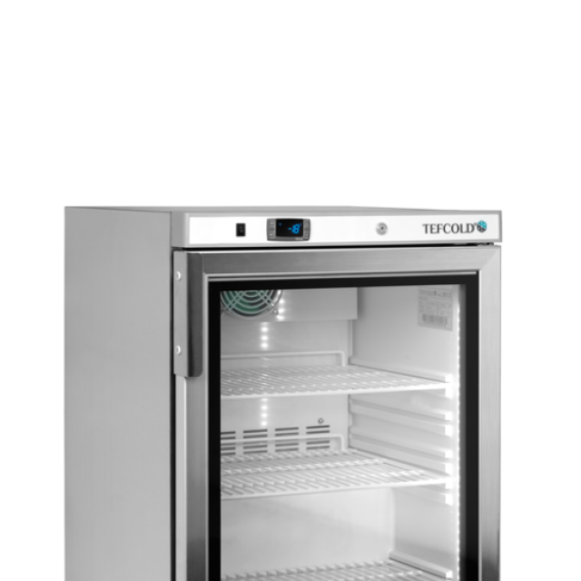 Mrazicí skříň prosklené dveře, nerez TEFCOLD UF 200 VSG