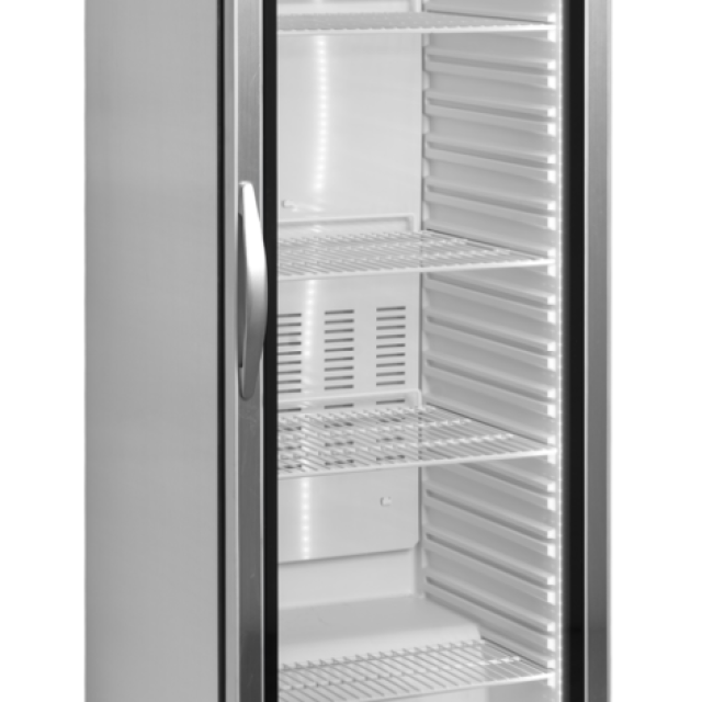 Mrazicí skříň prosklené dveře, nerez TEFCOLD UF 400 VSG