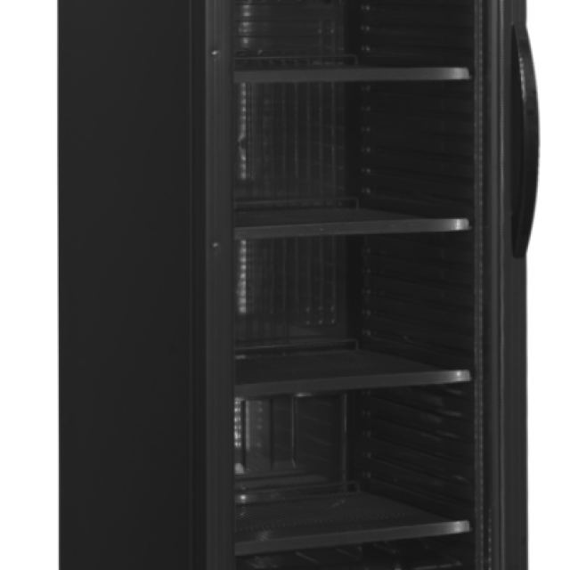 Chladicí skříň prosklené levé dveře TEFCOLD CEV 425 BLACK L/H
