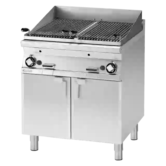 Lávový gril plynový dvojitý 2x 38x52 s podestavbou 
