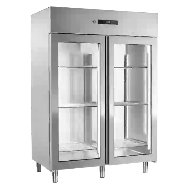 Skříň chladicí 1400 l sterilizátor, prosklená GN 2/1, nerez 
