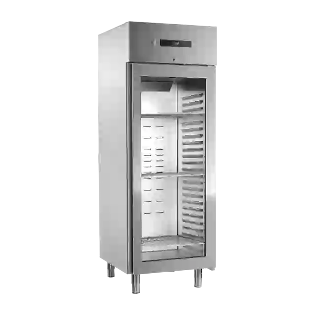 Skříň chladicí 700 l prosklená GN 2/1, nerezová 