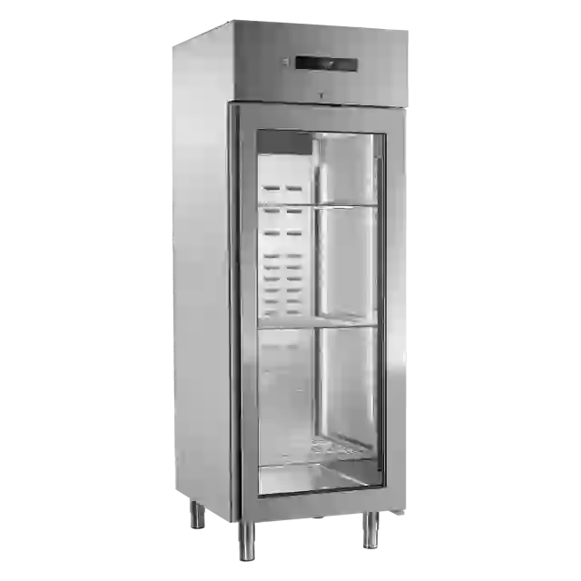 Skříň chladicí 700 l sterilizátor, prosklená GN 2/1, nerez 