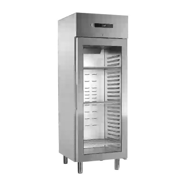 Skříň mrazicí 700 l prosklená GN 2/1, nerez 