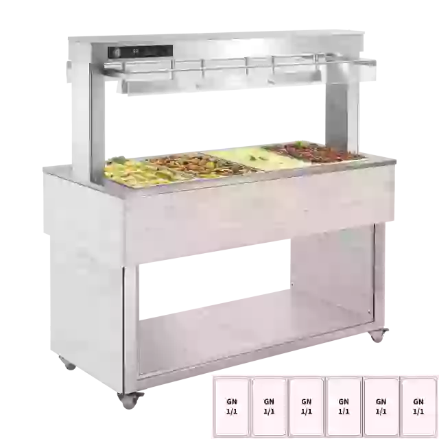 Bufet vyhřívaný, vodní GN 6-1/1 Hemlock 