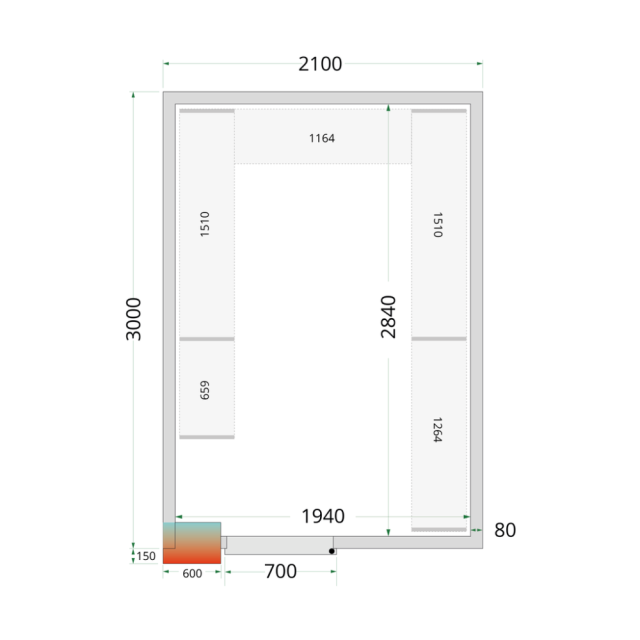Panely ke stavebnicovým boxům 80 mm TEFCOLD CR 210x300x220