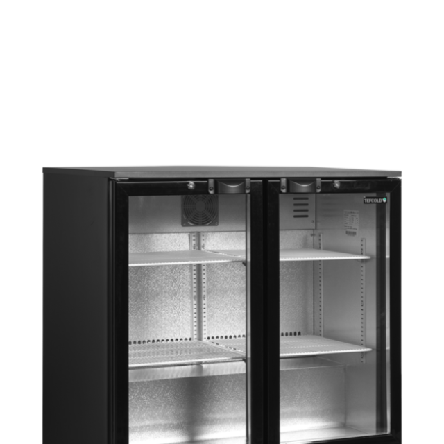 Minibar prosklené křídlové dveře, černá TEFCOLD DB201H