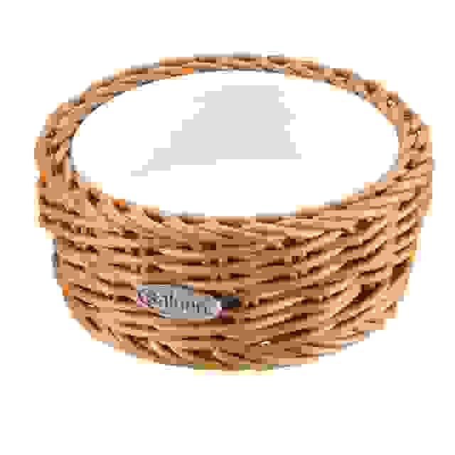 Košík s porcelánovou miskou Ø105x45 - béžový