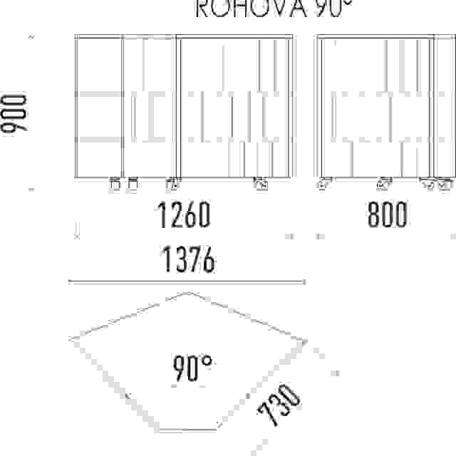 Neutrální rohový modul 90 NE 90°