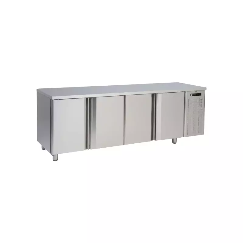 Stůl chladicí elektrický GN 1/1, 4 dveře, bez lemu,  nerez 230 V 