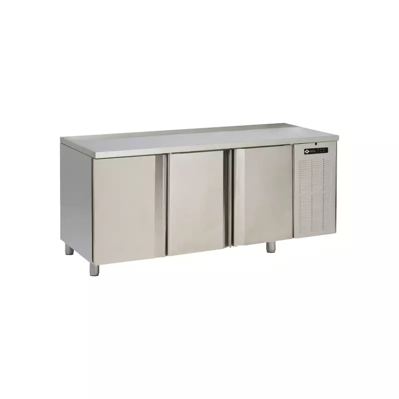 Stůl mrazicí elektrický GN 1/1 3 dveře, bez lemu, nerez 230 V 