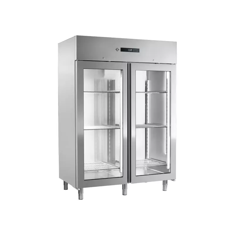 Skříň chladicí 1400 l prosklená GN 2/1, nerez 