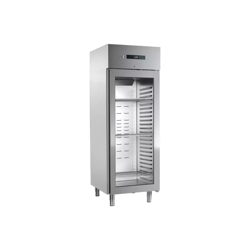 Skříň chladicí 700 l prosklená GN 2/1, nerezová 