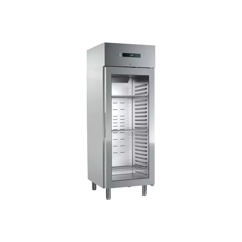 Skříň mrazicí 700 l prosklená GN 2/1, nerez 