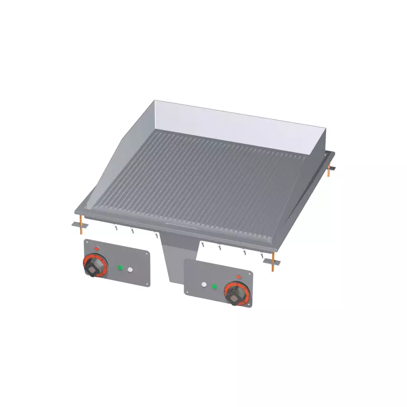 Grilovací deska 56x55 drop-in elektrická chromovaná rýhovaná 400 V 