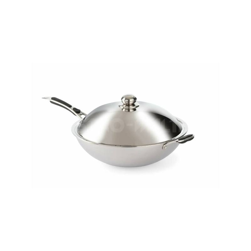 Pánev nerezová WOK s poklicí (Ø 360 mm, 2,75 kg)