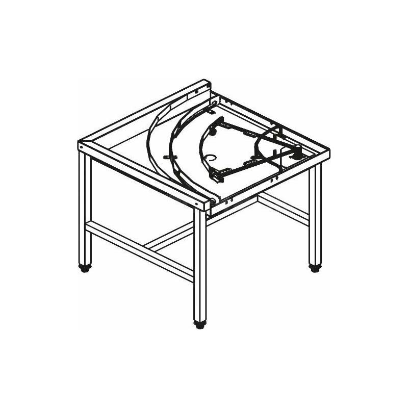 Stůl rohový 90° mechanizovaný 850 x 850 x 850 mm