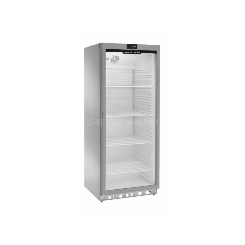 Skříň chladící AKD 600RG SS 580 L nerez/sklo