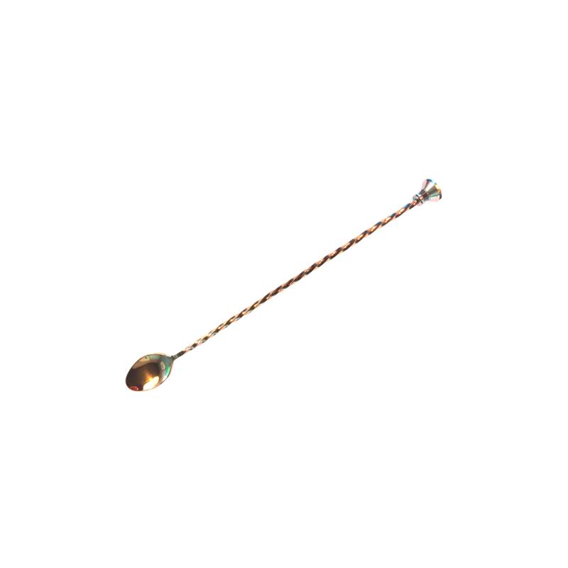 Lžička barmanská s drtítkem 30 cm, měď