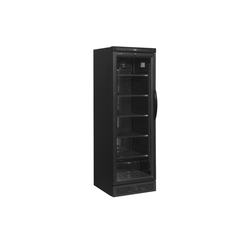 Chladicí skříň prosklené levé dveře TEFCOLD CEV 425 BLACK L/H
