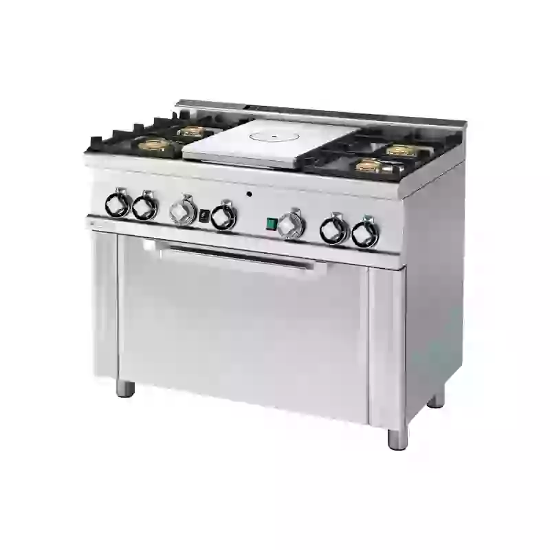 Sporák tálový kombinovaný se statickou elektrickou troubou GN 1/1 - 5x hořák  