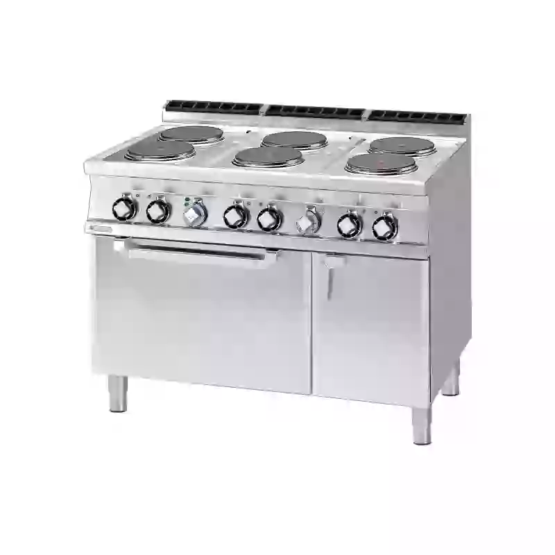 Sporák elektrický se statickou elektrickou troubou GN 2/1 - 6x plotýnka 400 V 