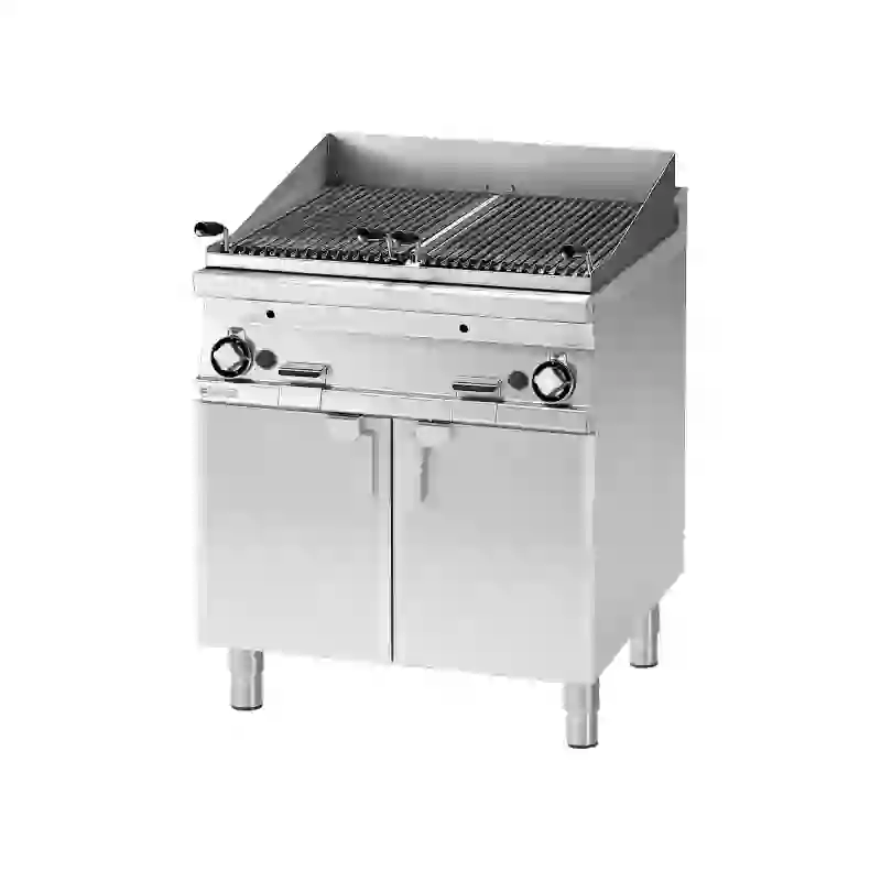 Lávový gril plynový dvojitý 2x 38x52 s podestavbou 