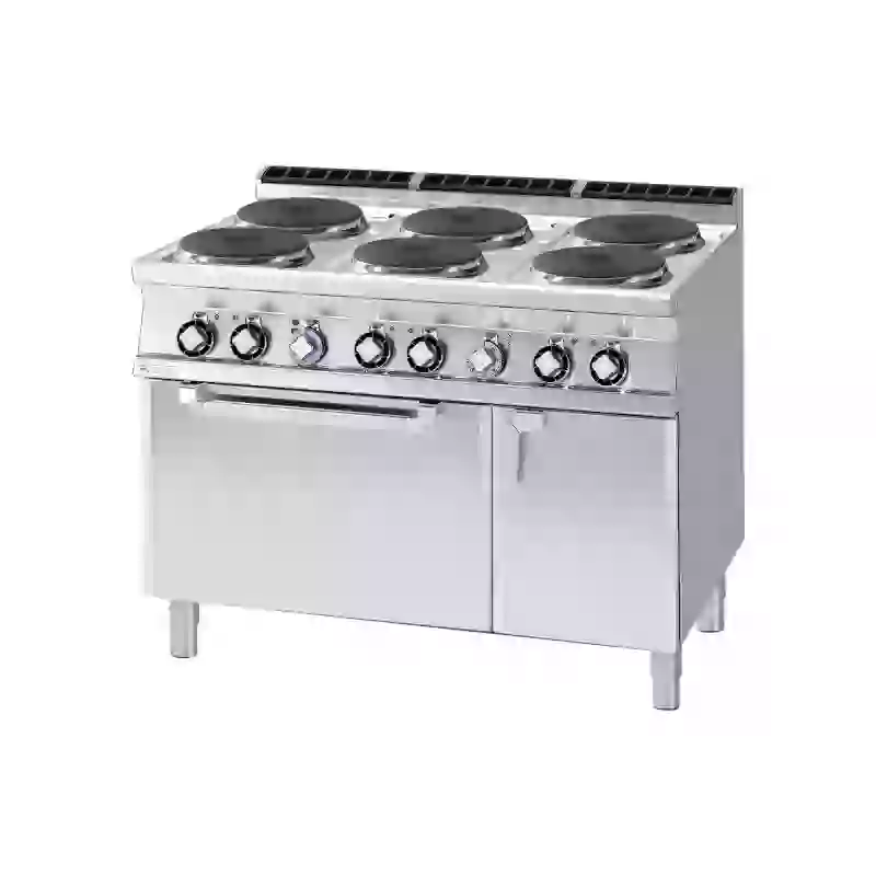 Sporák elektrický se statickou elektrickou troubou GN 2/1 - 6x plotýnka 400 V 