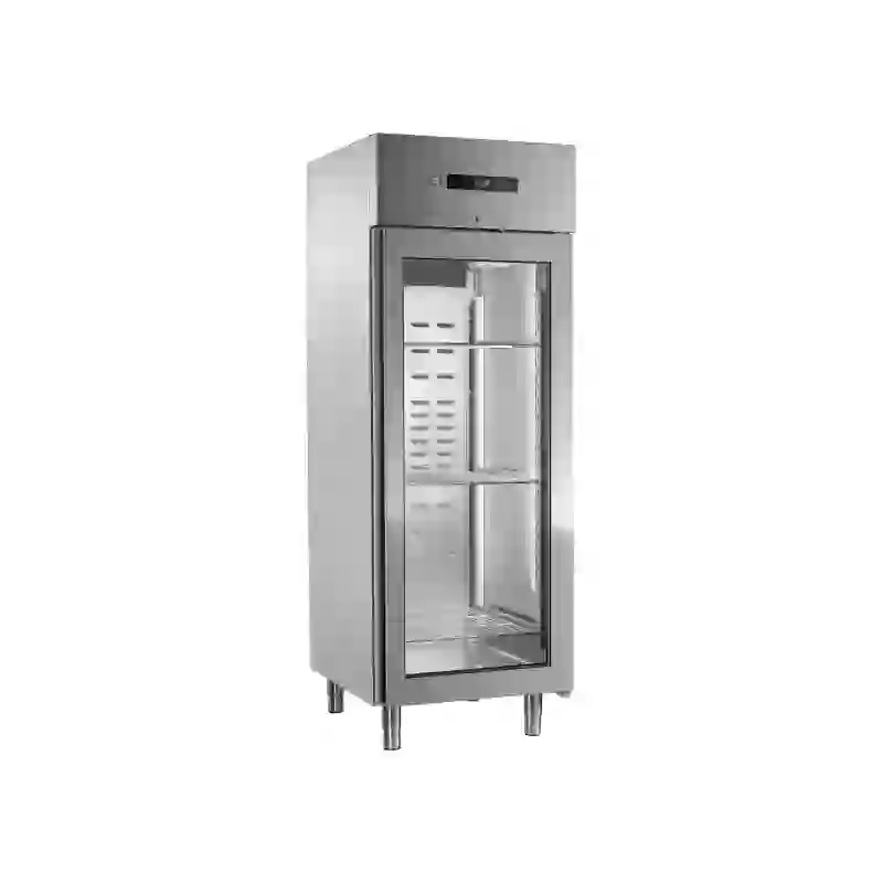 Skříň chladicí 700 l sterilizátor, prosklená GN 2/1, nerez 