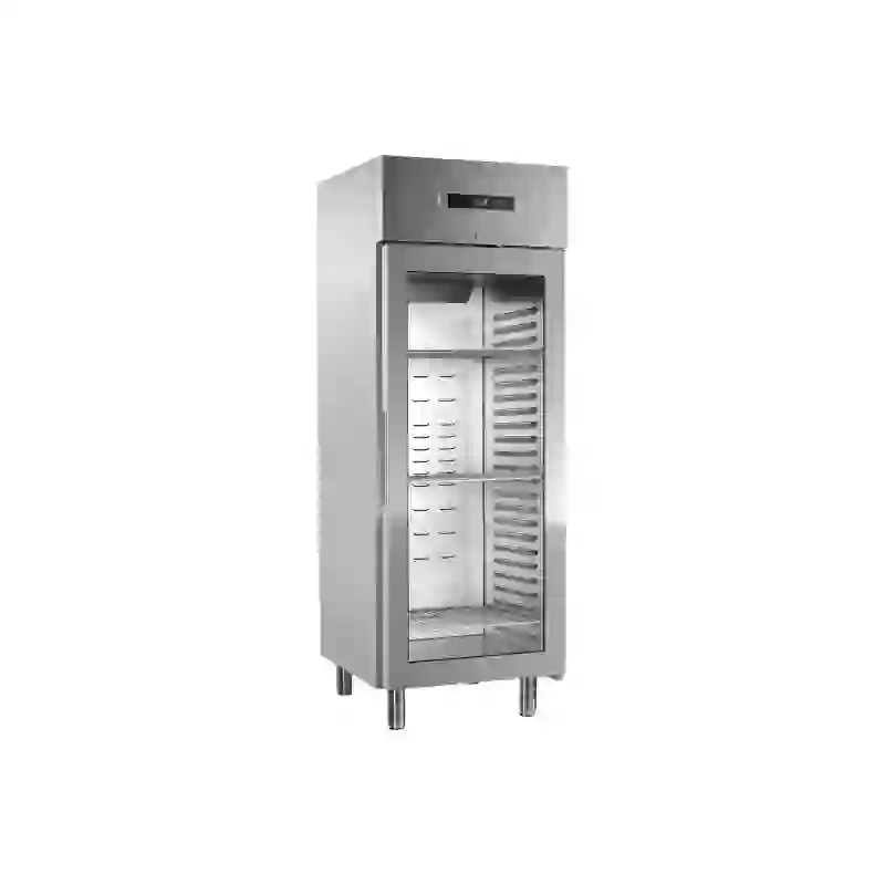 Skříň mrazicí 700 l prosklená GN 2/1, nerez 
