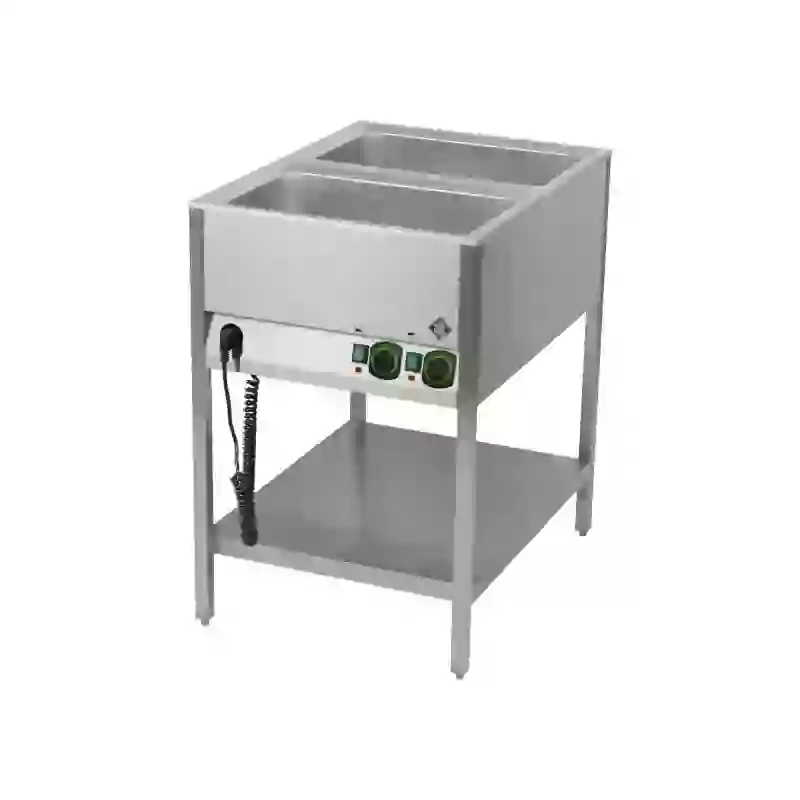 Vodní lázeň stacionární elektrická GN 2-1/1 ovládání na kratší straně s deskou 