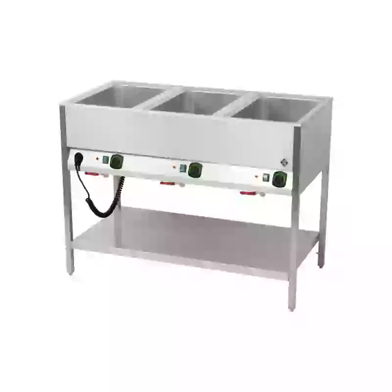 Vodní lázeň stacionární elektrická GN 3-1/1 ovládání na delší straně s deskou 