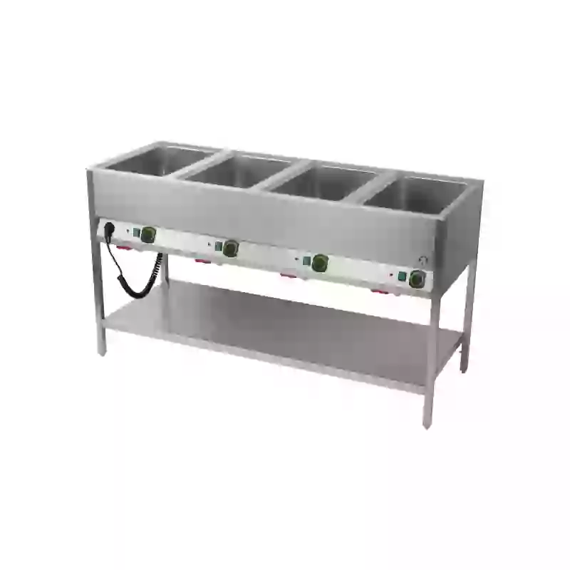 Vodní lázeň stacionární elektrická GN 4-1/1 ovládání na delší straně s deskou  