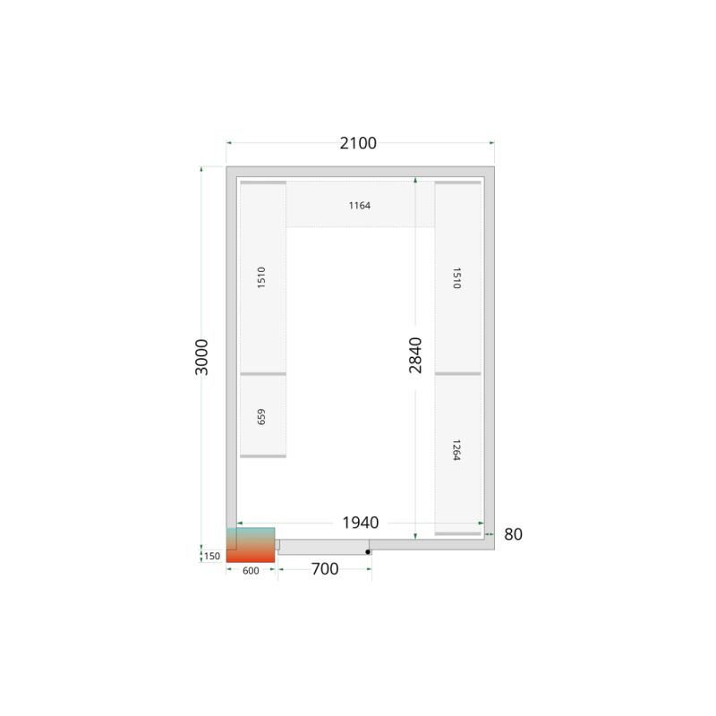 Panely ke stavebnicovým boxům 80 mm TEFCOLD CR 210x300x220