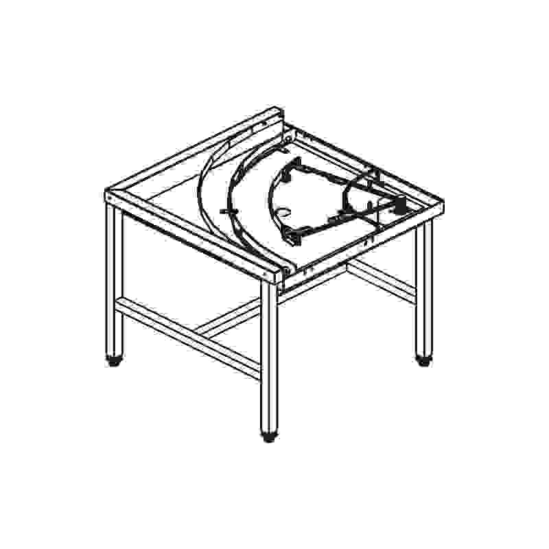 Stůl rohový 90° mechanizovaný 850 x 850 x 850 mm