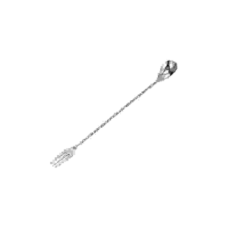 Lžička barmanská s vidličkou 40 cm, nerez